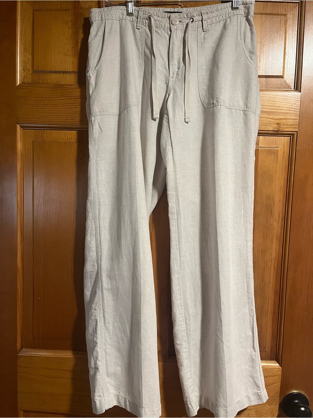 Gap Linen Blend Drawstring Wide Leg Pants Beige Size 6
